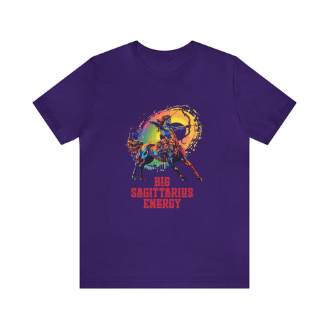 Unisex Big Sagittarius Energy T Shirt Team Purple S 