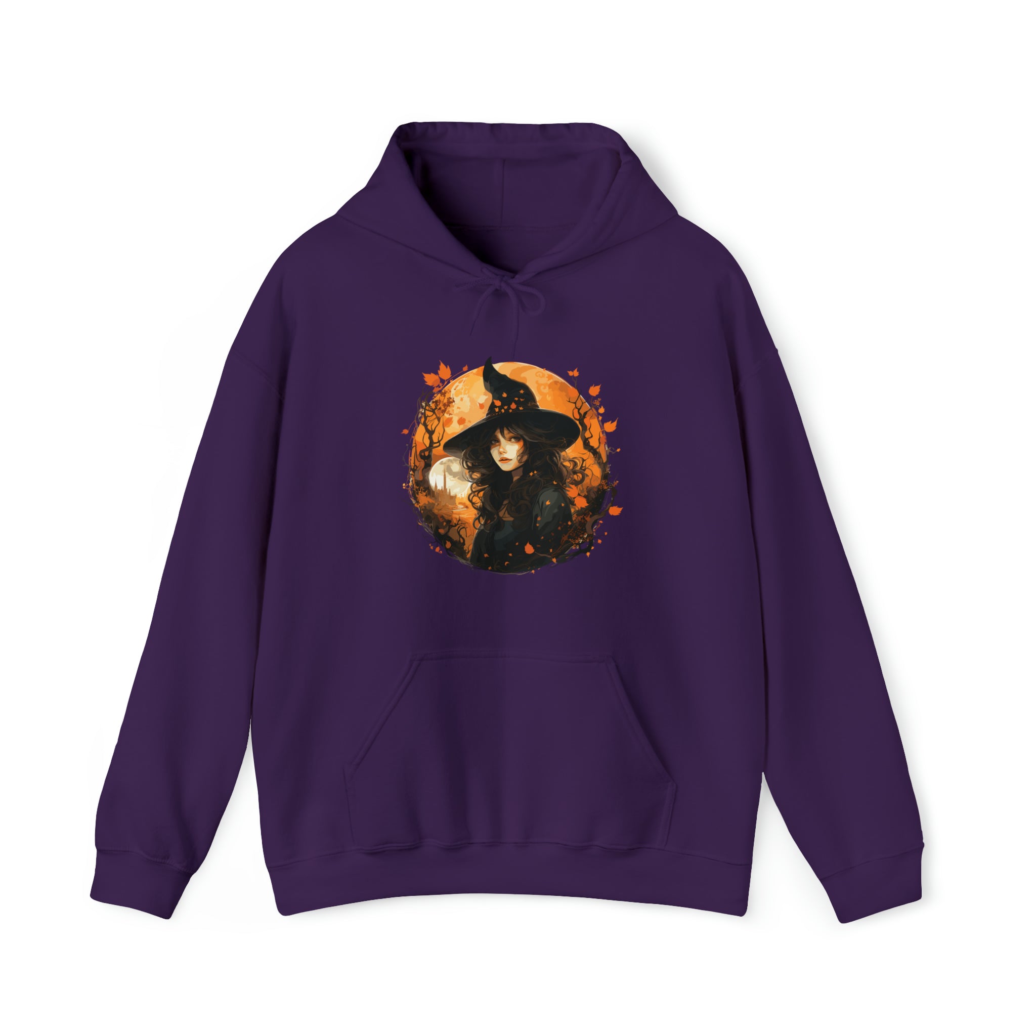 Unisex Autumn Witch Hoodie Purple S 