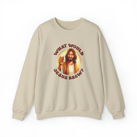 Unisex What Would Jesus Brew Beer Sweatshirt S Sand 