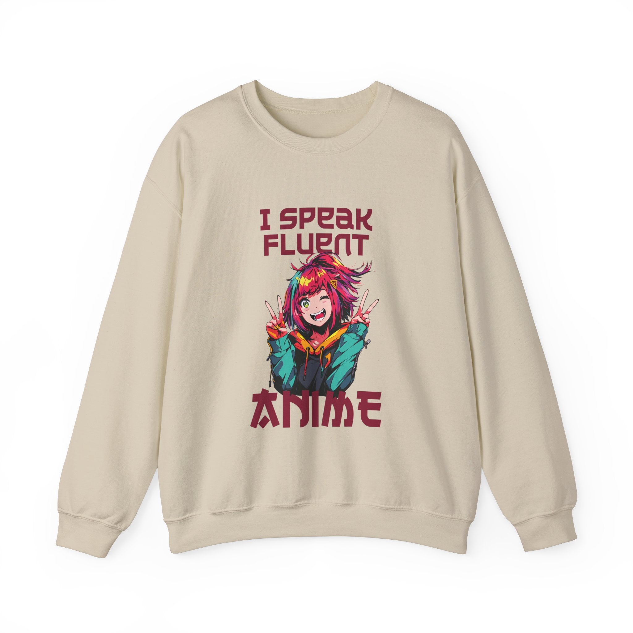 Unisex I Speak Fluent Anime Girl Sweatshirt S Sand 