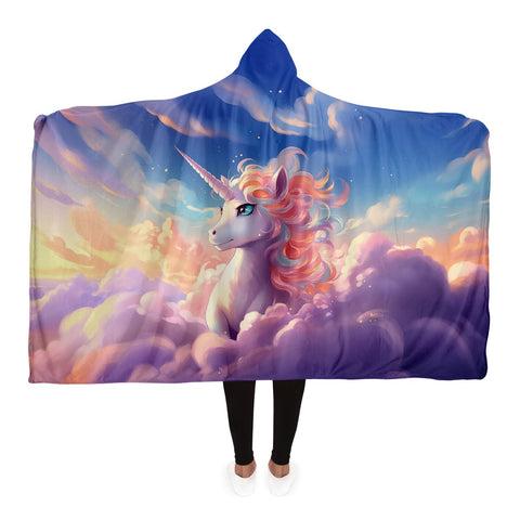 Cute Unicorn Hooded Blanket Large Premium Sherpa 