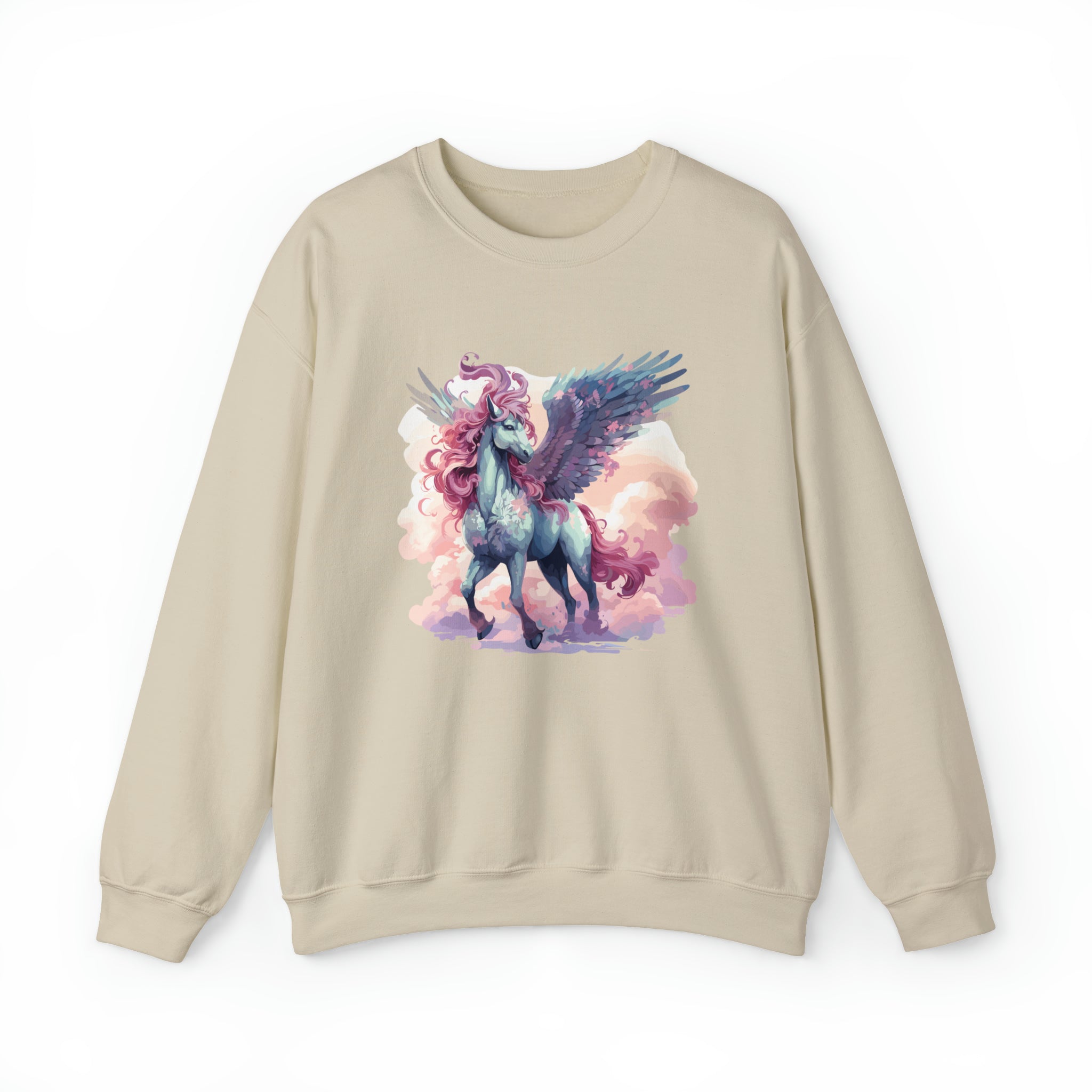 Unisex Pegasus Clouds Sweatshirt S Sand 