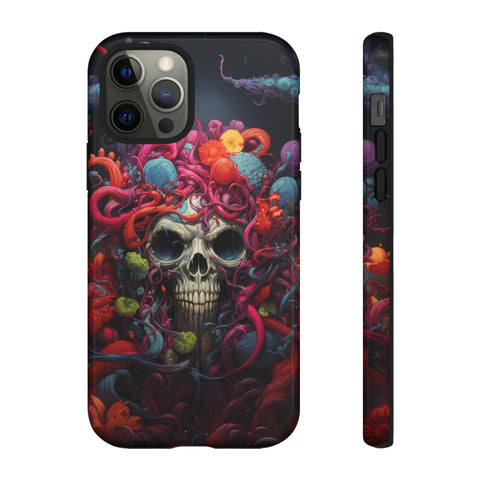 Psychedelic Skull & Tentacles Phone Case iPhone 12 Pro Glossy 