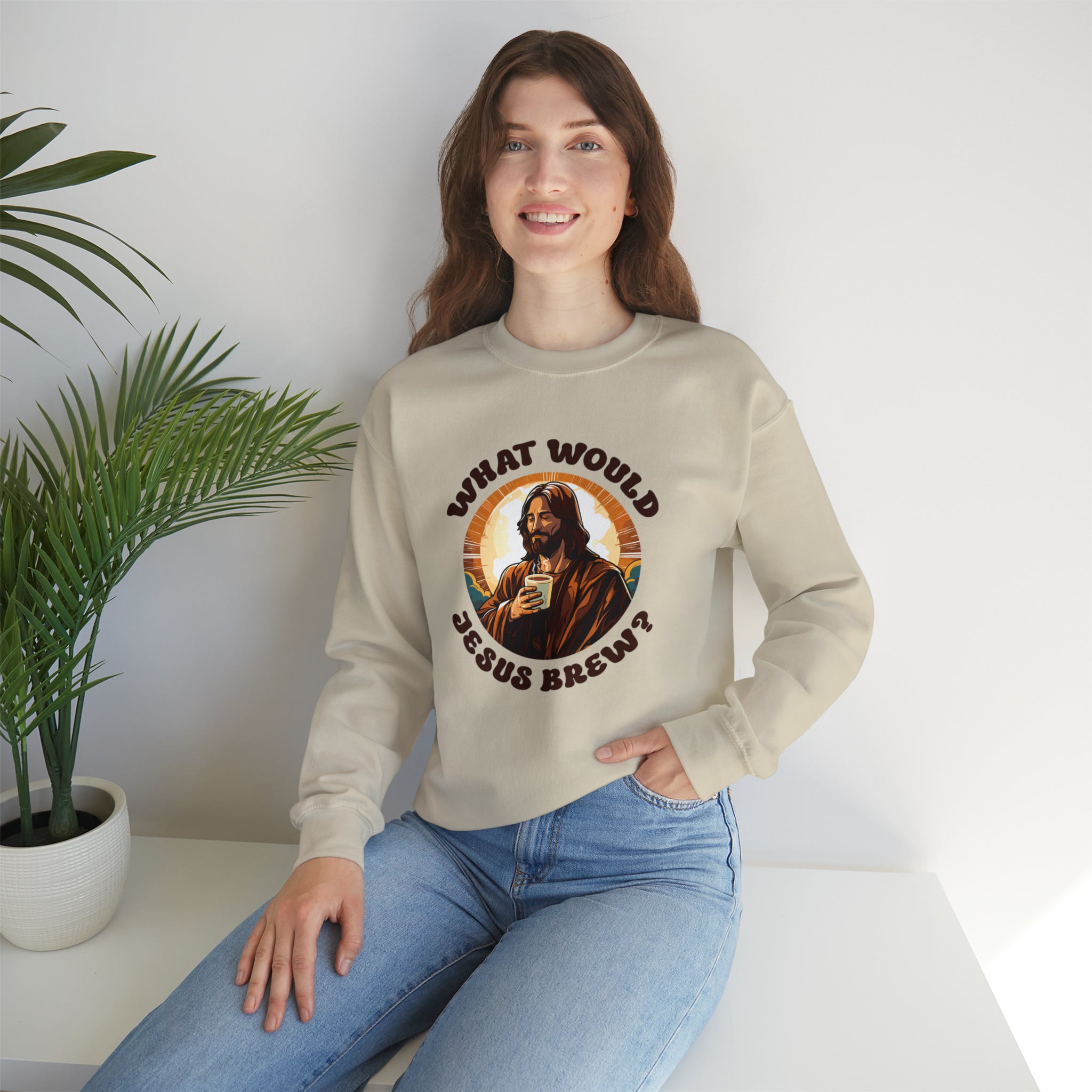 Unisex What Would Jesus Brew Coffee Sweatshirt   