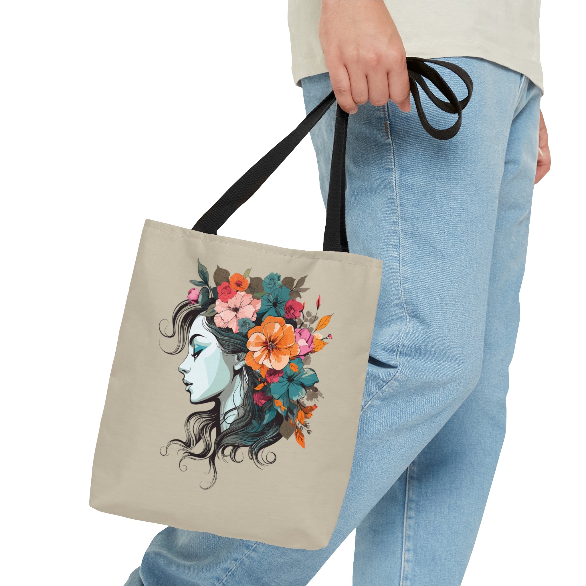 Flower Woman Tote Bag   