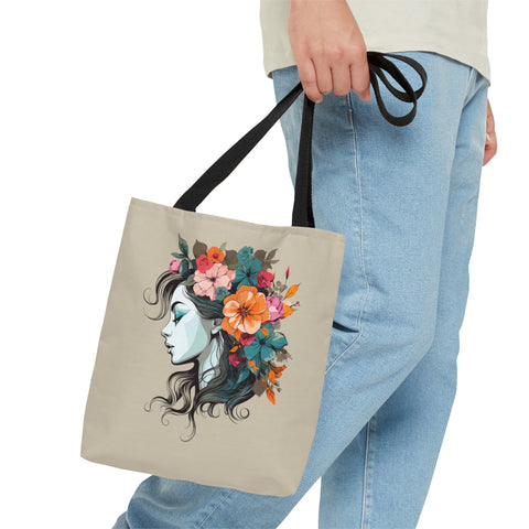 Flower Woman Tote Bag   