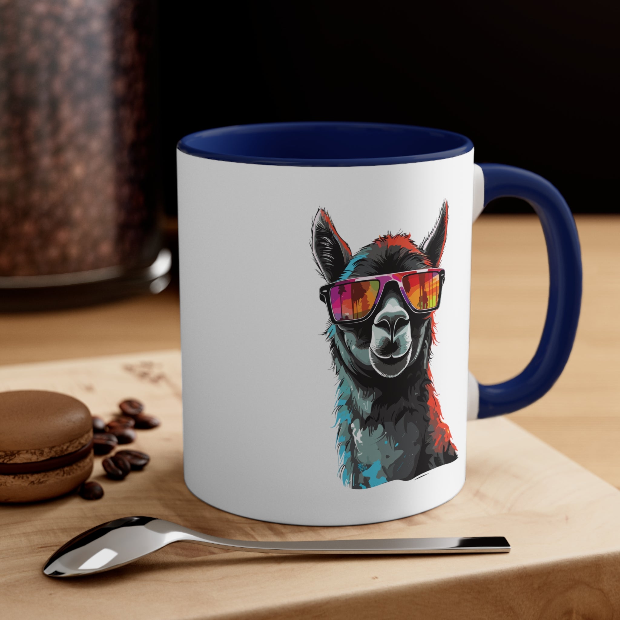 11oz Black Llama Sunglasses Coffee Mug   