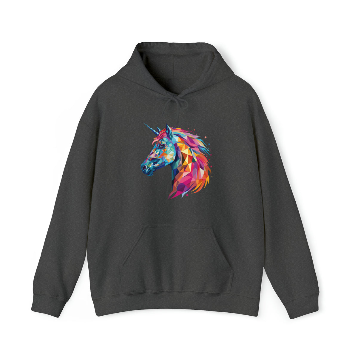 Unisex Crystallized Unicorn Mane Hoodie Dark Heather S 