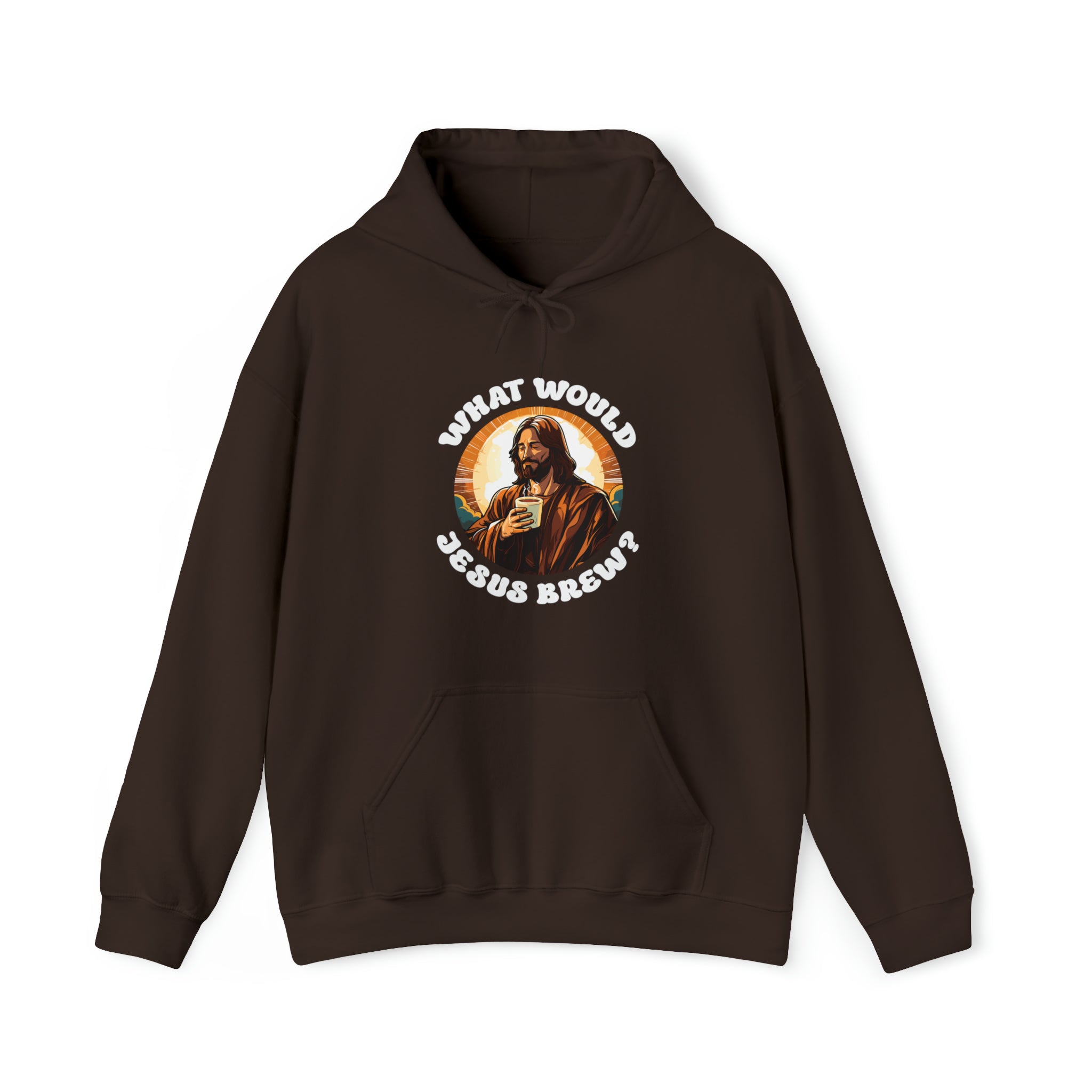 Unisex What Would Jesus Brew Coffee Hoodie Dark Chocolate S 