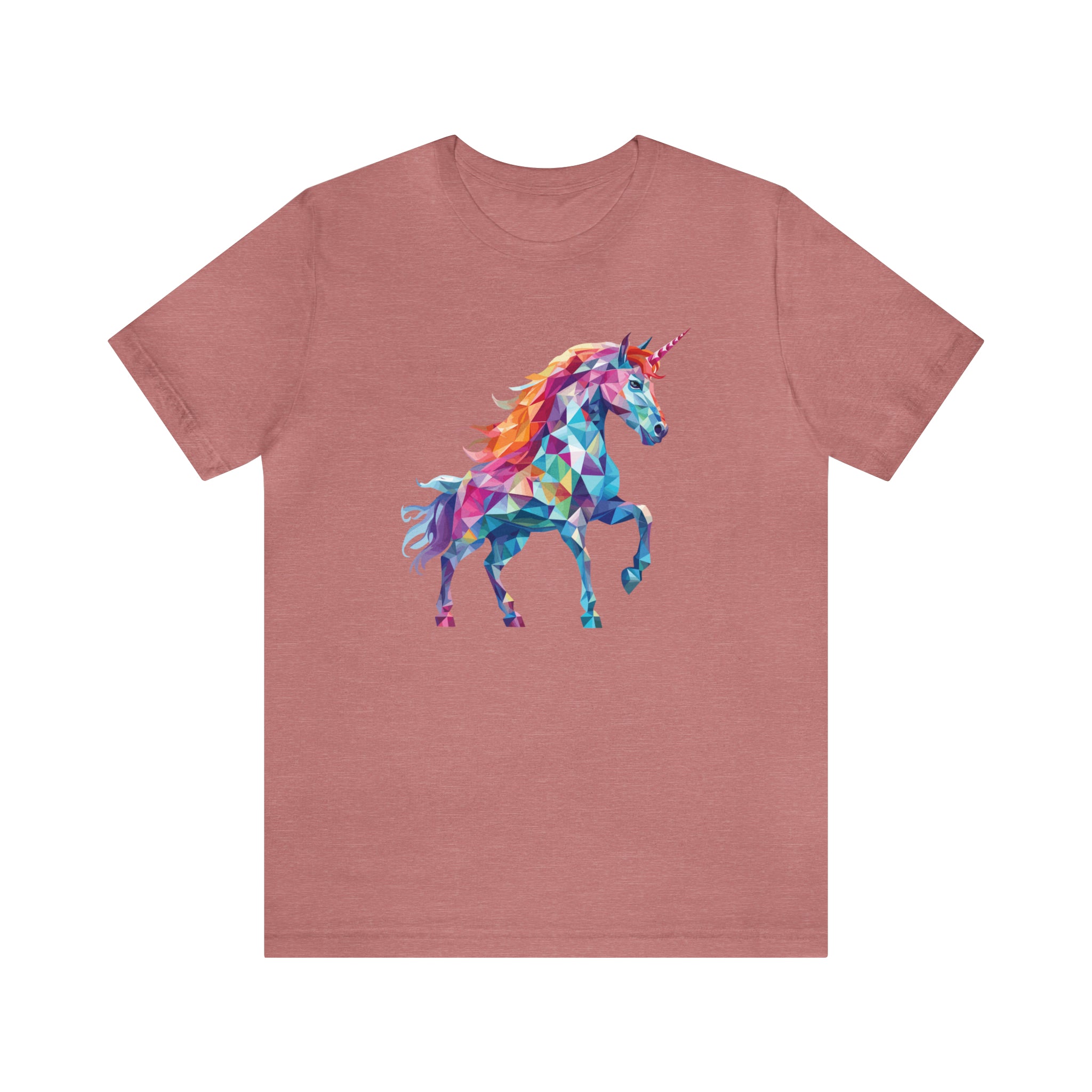 Unisex Crystallized Unicorn T Shirt Heather Mauve S 