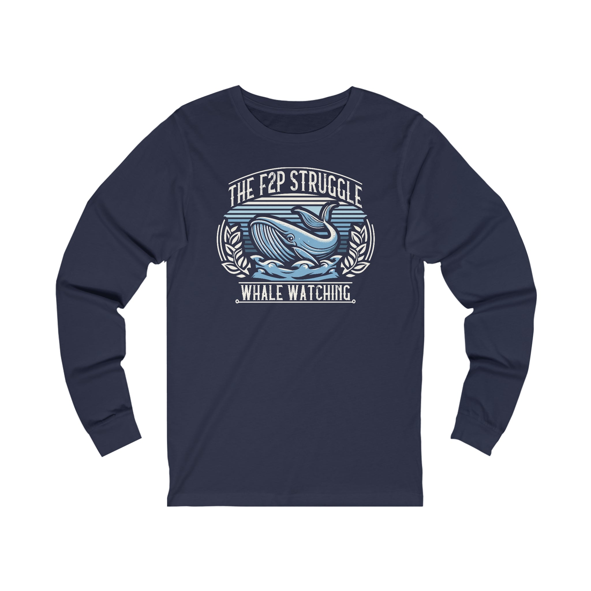 Unisex F2P Struggle Whale Watching Long Sleeve T Shirt S Navy 