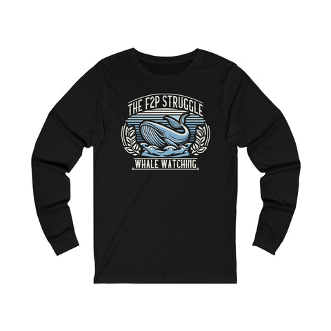 Unisex F2P Struggle Whale Watching Long Sleeve T Shirt S Black 