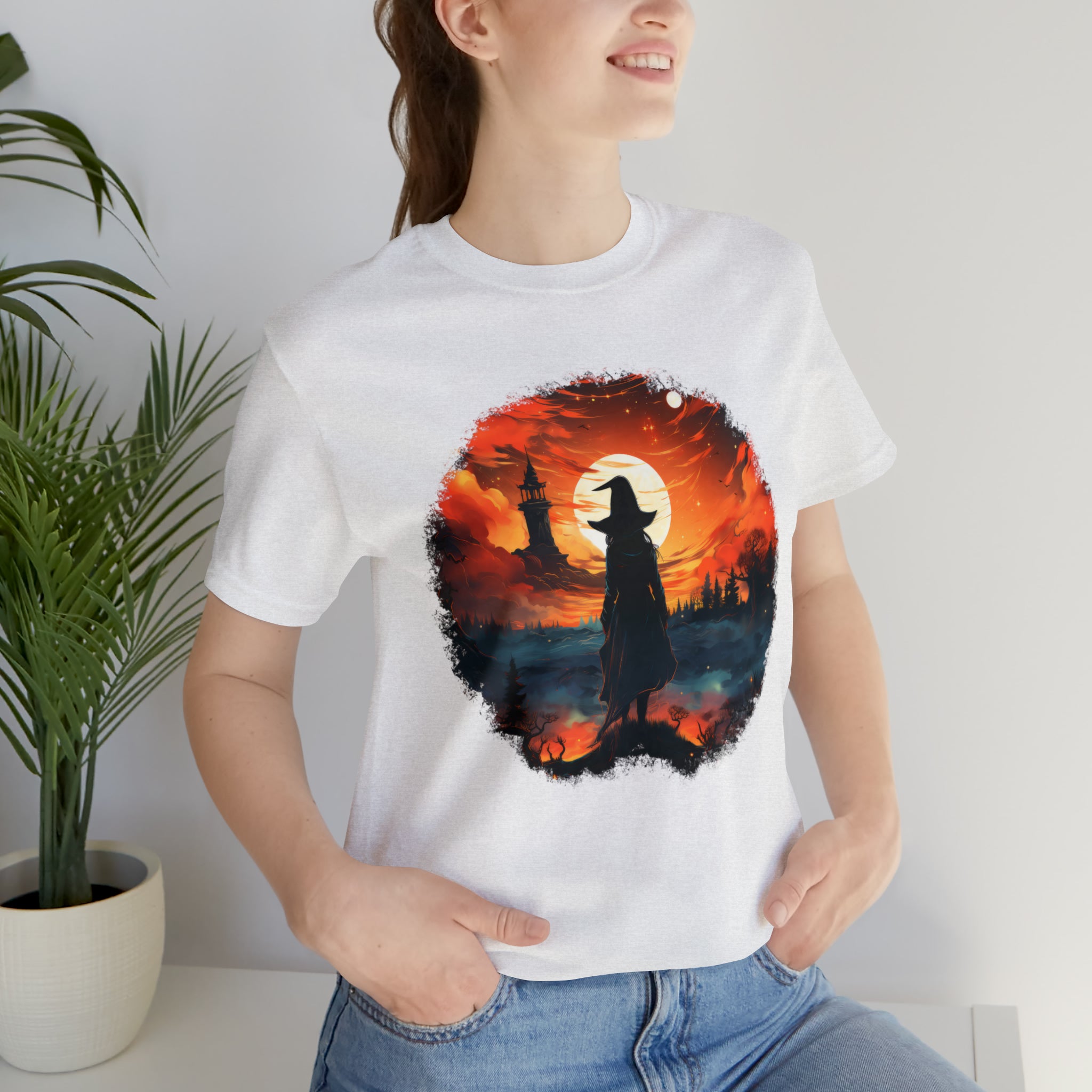 Unisex Witch Silhouette T Shirt   