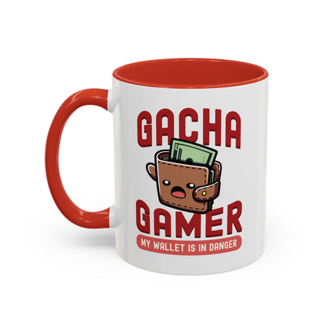 11oz My Wallet is in Danger Gacha Gamer Coffee Mug 11oz Red