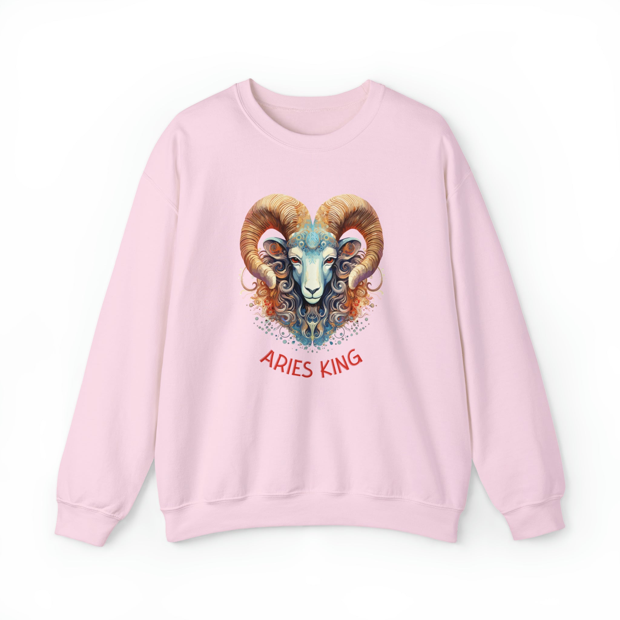 Mens Aries King Sweatshirt S Light Pink 