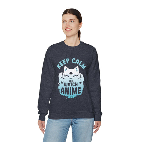 Unisex Keep Calm and Watch Anime Sweatshirt   