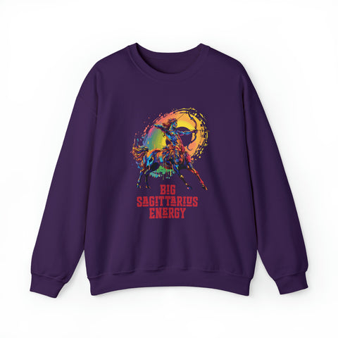 Unisex Big Sagittarius Energy Sweatshirt S Purple 