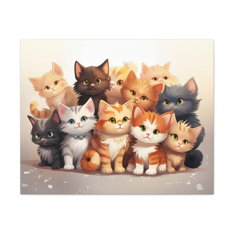 Cute Kitties Wall Art 30″ x 24″ 1.25" 