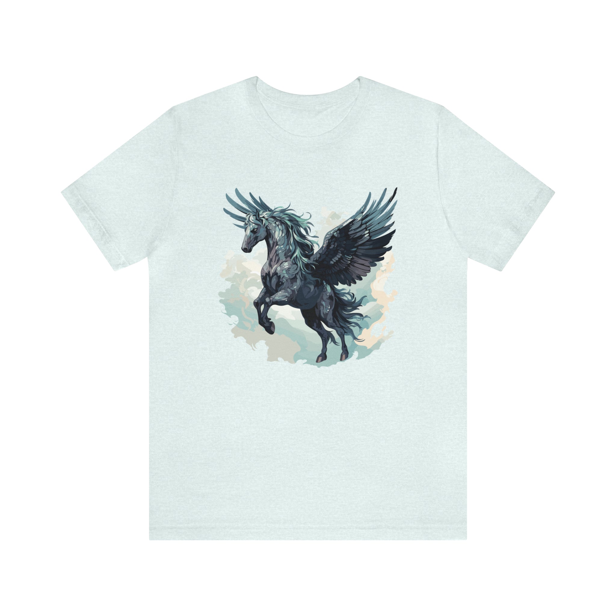 Unisex Majestic Pegasus T Shirt Heather Ice Blue S 