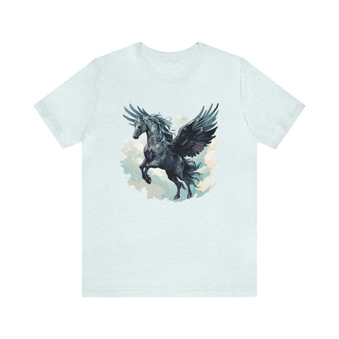 Unisex Majestic Pegasus T Shirt Heather Ice Blue S 