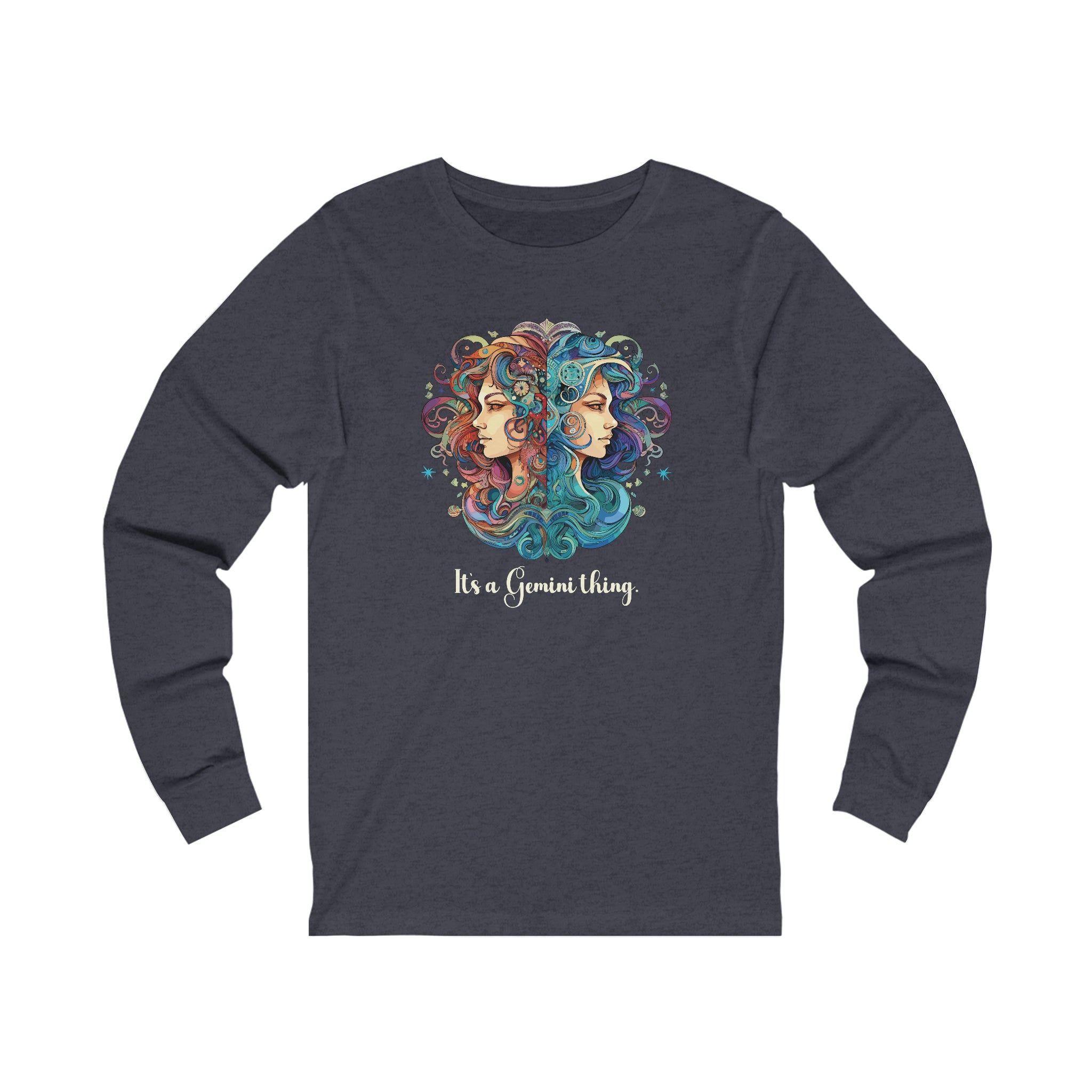 Unisex It's a Gemini Thing Long Sleeve T Shirt S Heather Navy 