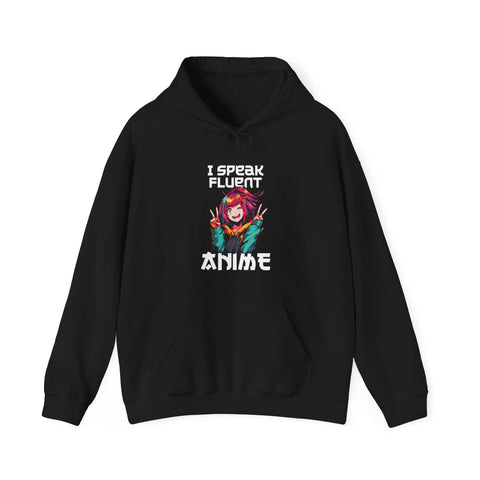 Unisex I Speak Fluent Anime Girl Hoodie Black S 