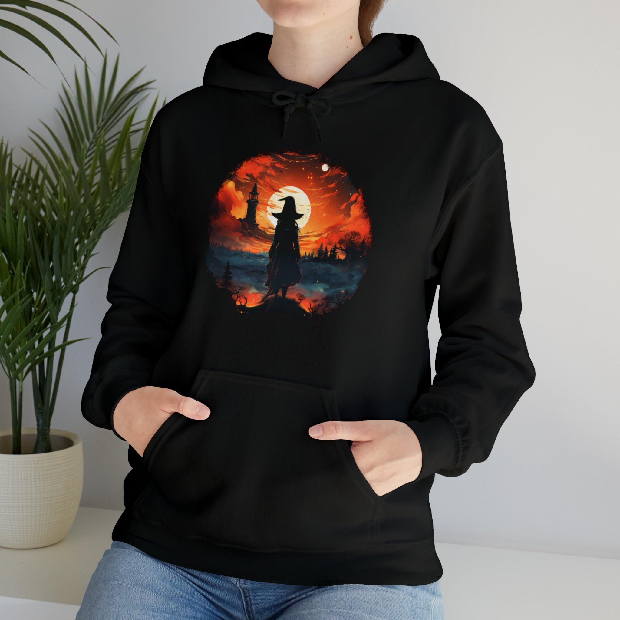 Unisex Witch Silhouette Hoodie   