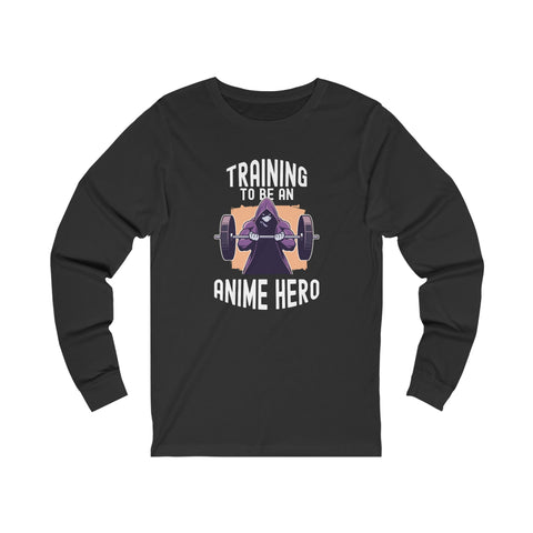 Unisex Training to be an Anime Hero Long Sleeve T Shirt S Dark Grey Heather 