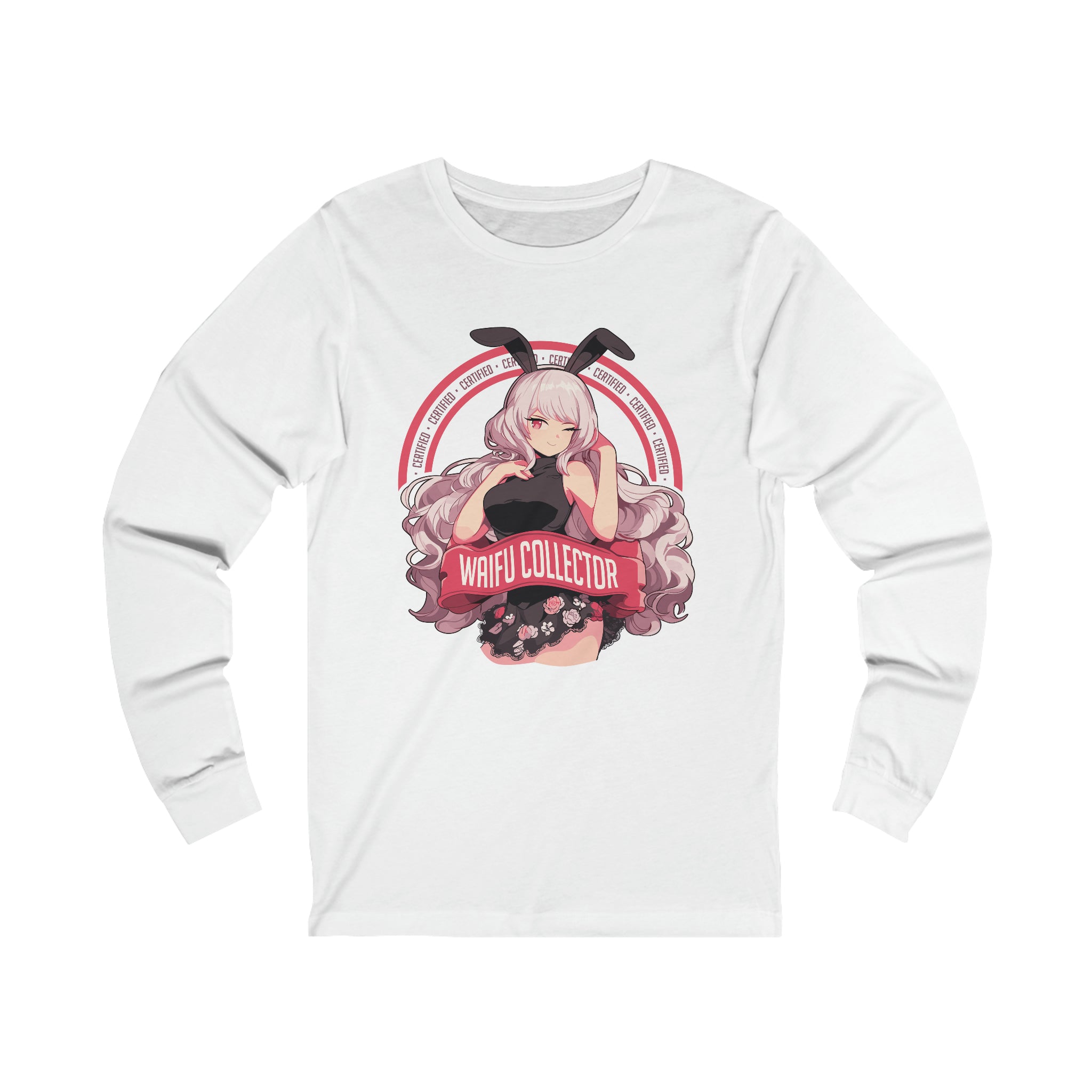 Unisex Certified Waifu Collector Long Sleeve T Shirt L White 