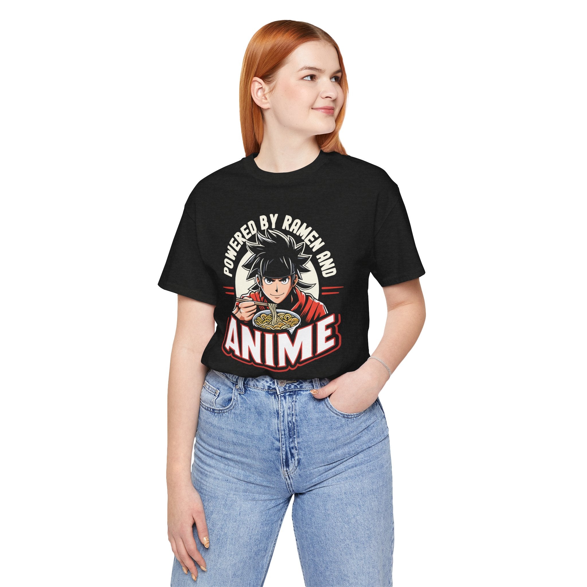 Unisex Powered by Ramen and Anime T Shirt   