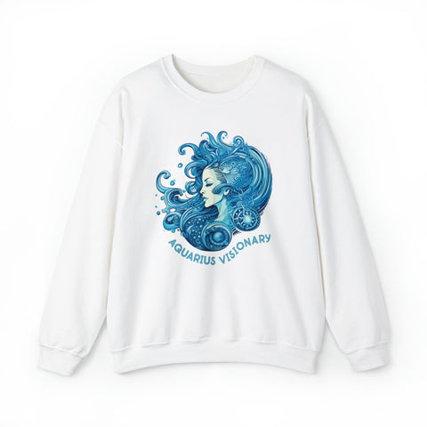 Unisex Aquarius Visionary Sweatshirt S White 