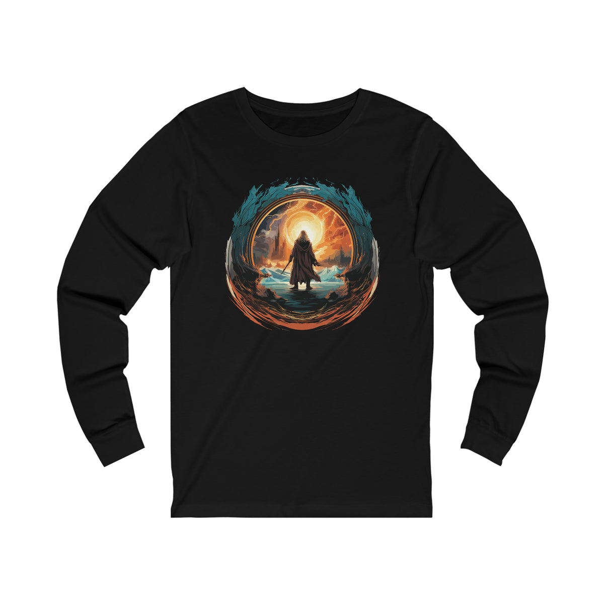 Unisex Wizard Portal Long Sleeve T Shirt S Black 