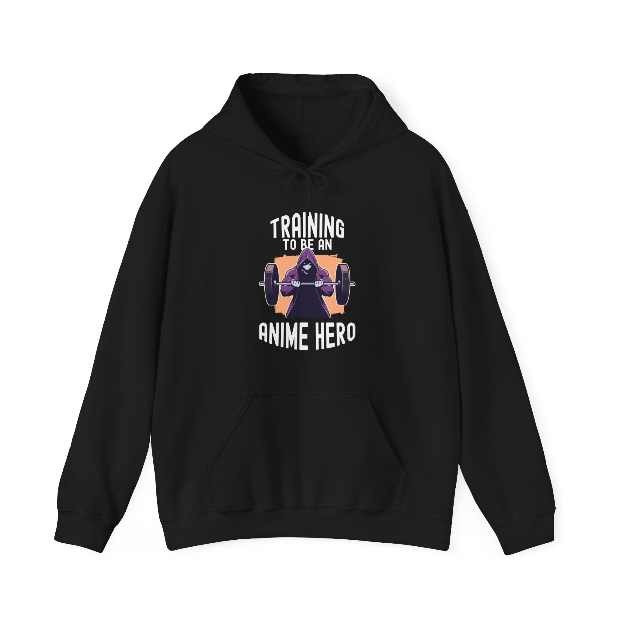 Unisex Training to be an Anime Hero Hoodie Black S 