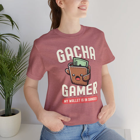 Unisex Gacha Gamer My Wallet is in Trouble T Shirt   