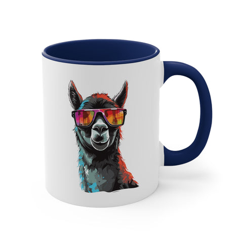 11oz Black Llama Sunglasses Coffee Mug   