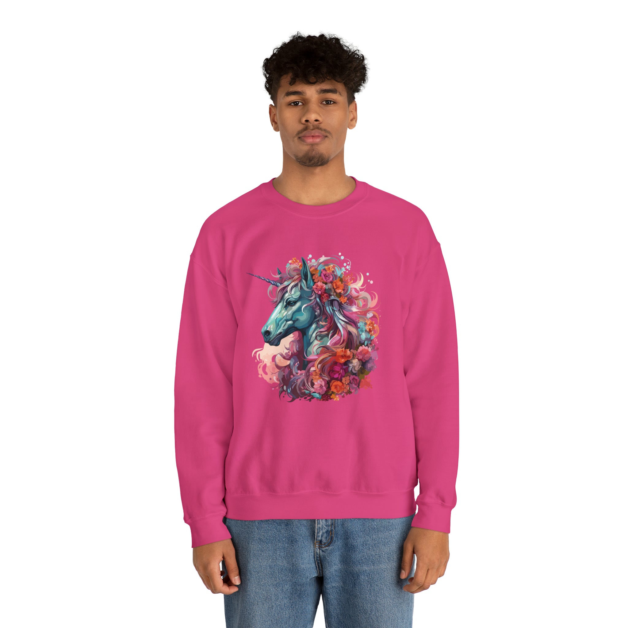 Unisex Unicorn Flowers Sweatshirt   