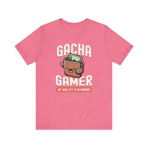 Unisex Gacha Gamer My Wallet is in Trouble T Shirt Charity Pink S 