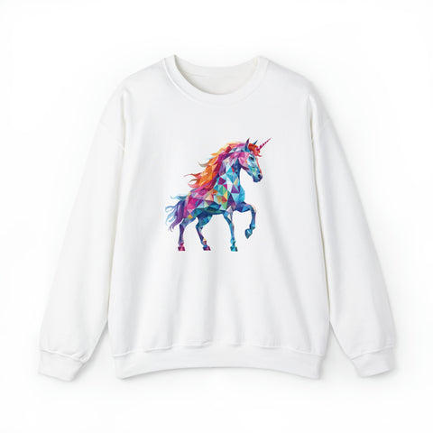 Unisex Crystallized Unicorn Sweatshirt S White 