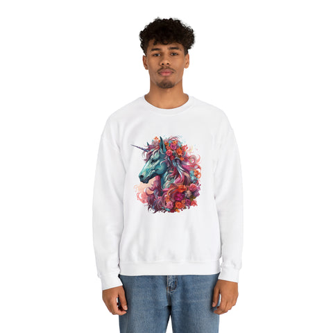 Unisex Unicorn Flowers Sweatshirt   