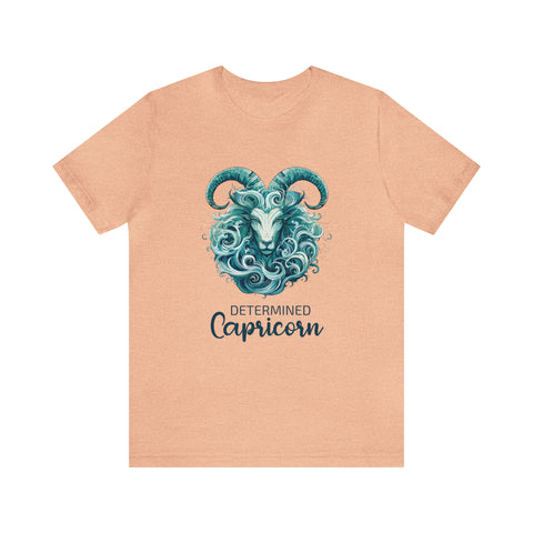 Unisex Capricorn Goat T Shirt Heather Peach S 