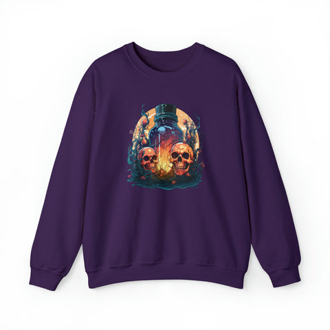 Unisex Magic Potion & Skulls Sweatshirt S Purple 