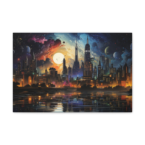 City Skyline Wall Art 18″ x 12″ 1.25" 