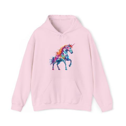 Unisex Crystallized Unicorn Hoodie Light Pink S 