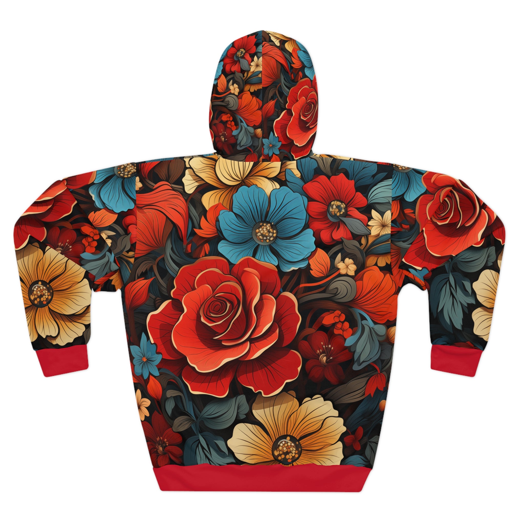 Unisex Colorful Flowers All Over Print Hoodie   