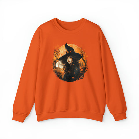 Unisex Autumn Witch Sweatshirt S Orange 