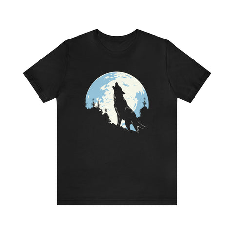 Unisex Howling Wolf T Shirt Black S 