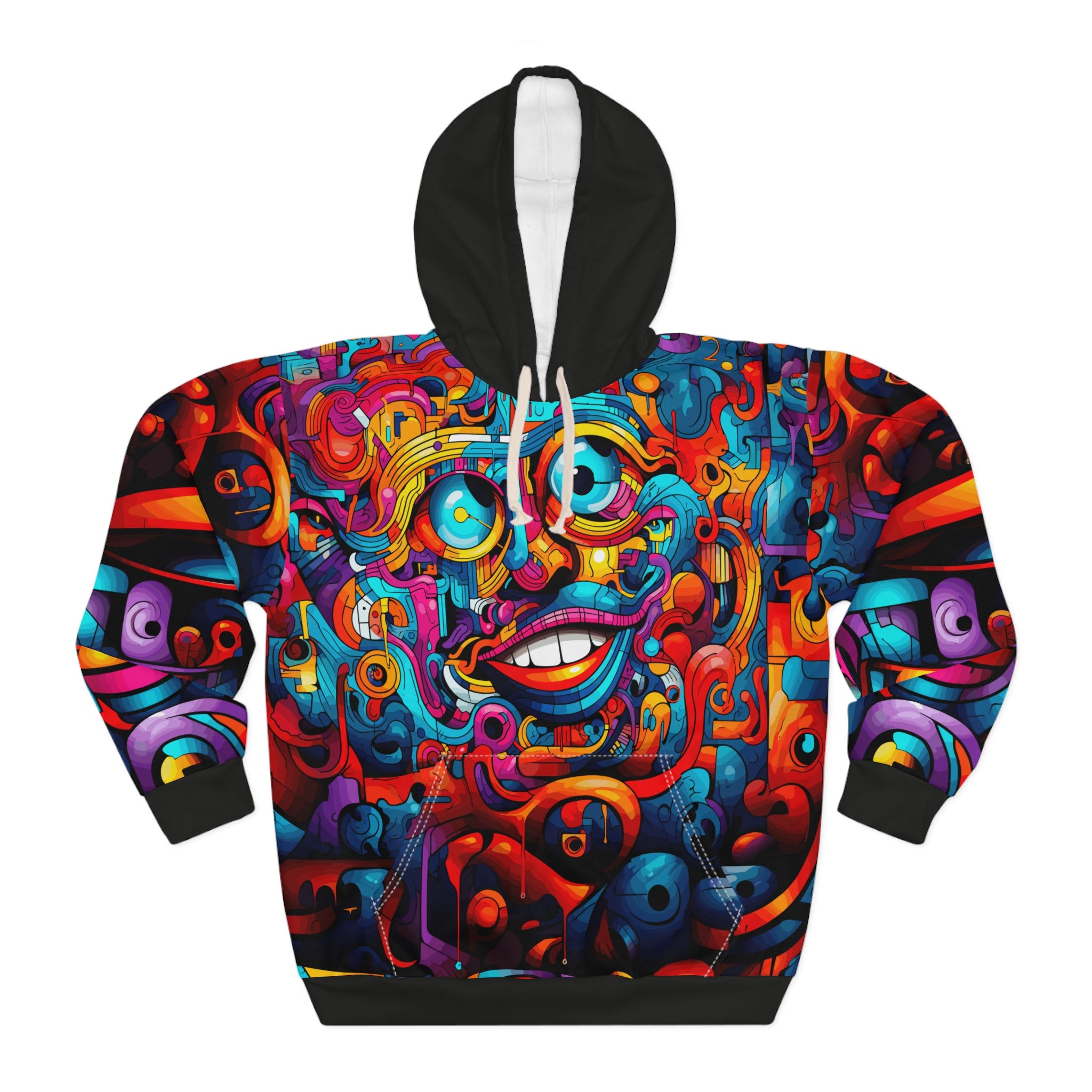 Unisex Abstract Art Face All Over Print Hoodie XS  