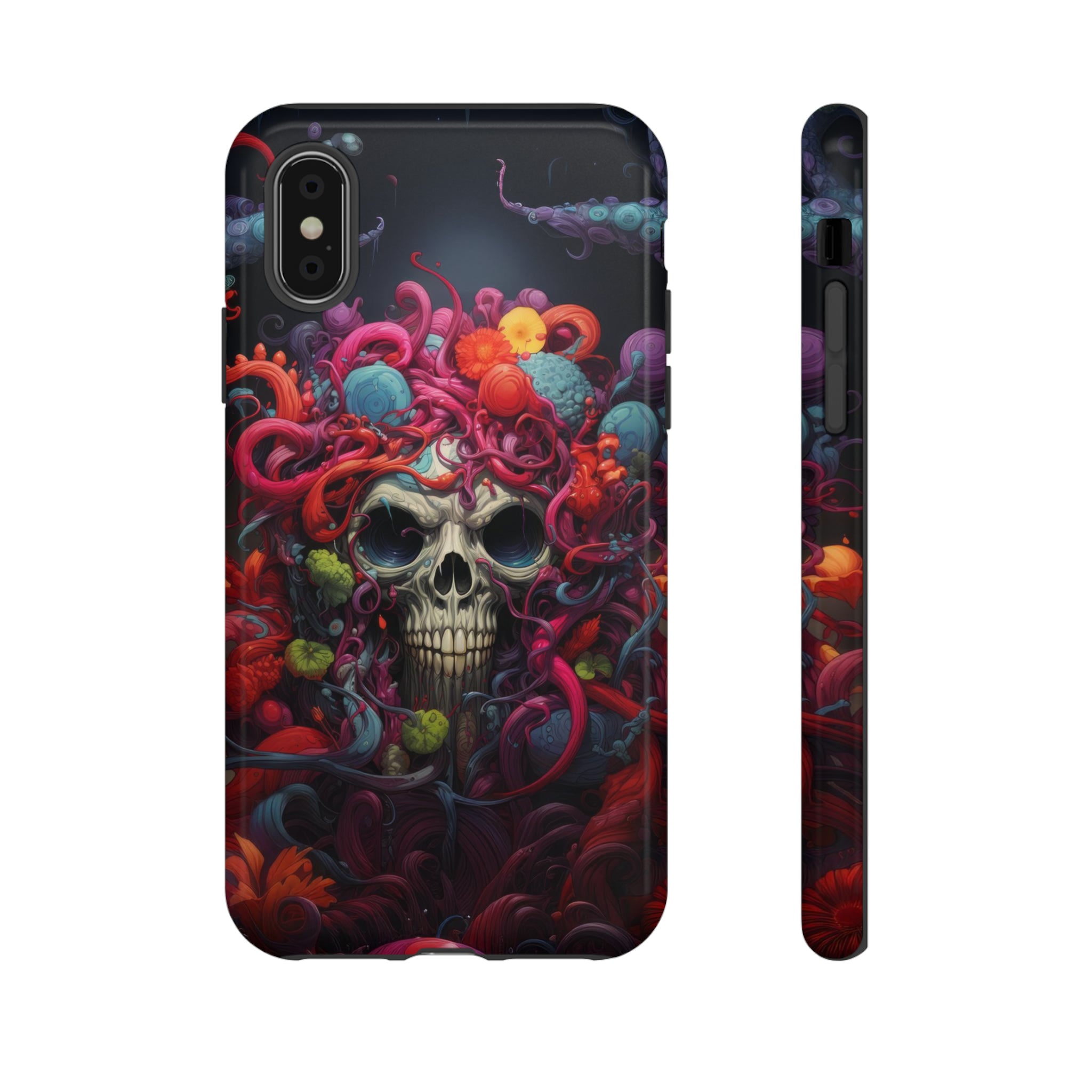 Psychedelic Skull & Tentacles Phone Case iPhone XS Glossy 