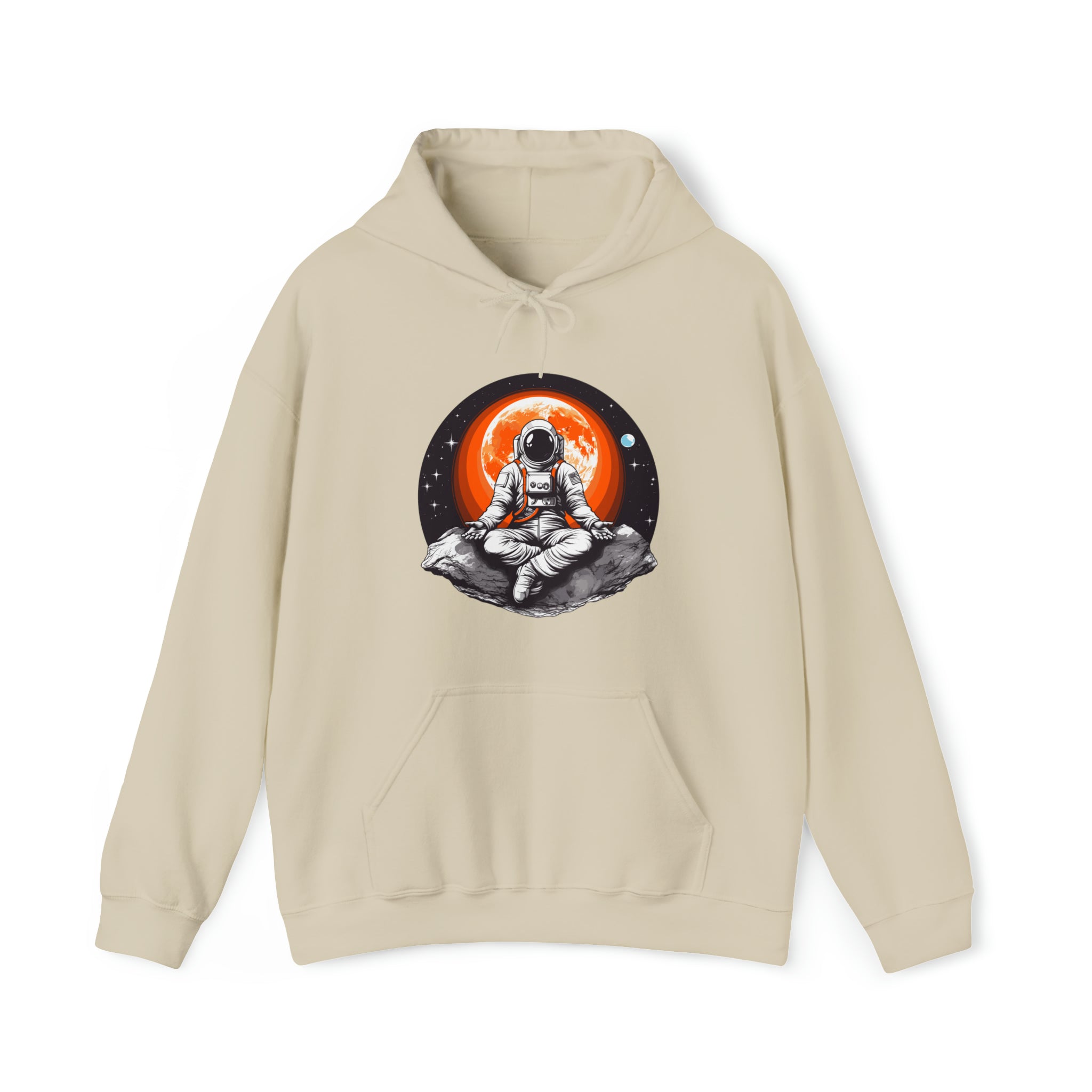 Unisex Meditating Astronaut Hoodie Sand S 