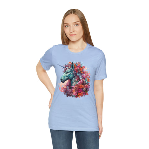 Unisex Unicorn Flowers T Shirt   